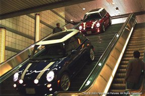 The infamous Mini Cooper chase scene recreated for the 2003 adaptation